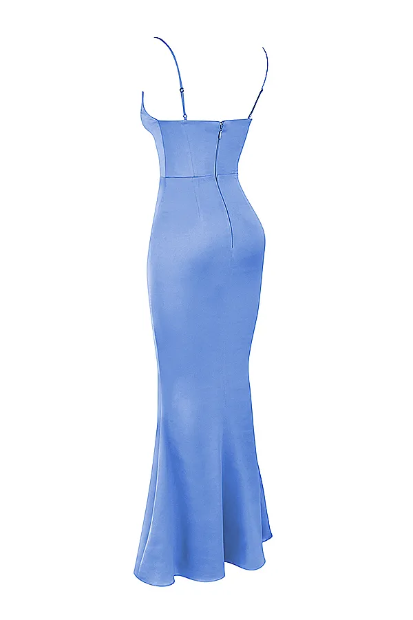 House Of CB OlivettePeriwinkle Satin Corset Maxi Dress 8211 SALE Periwinkle Women Bodycon Dresses