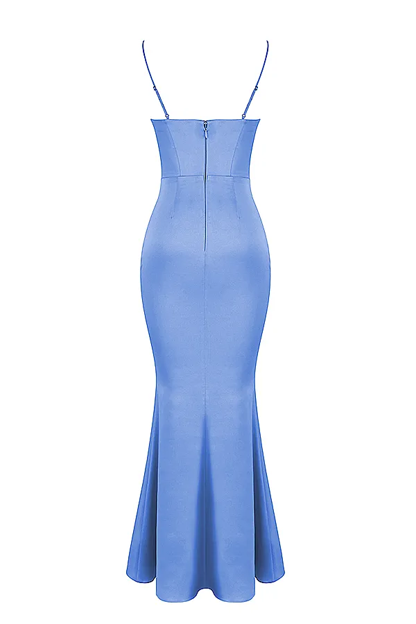 House Of CB OlivettePeriwinkle Satin Corset Maxi Dress 8211 SALE Periwinkle Women Bodycon Dresses
