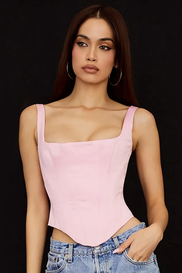 House Of CB RafaFairy Pink Satin Longline Corset Fairy Women Corsets