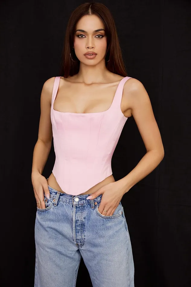 House Of CB RafaFairy Pink Satin Longline Corset Fairy Women Corsets