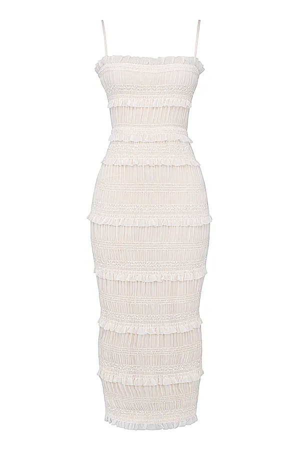 House Of CB SolanaIvory Sequin Pleat Maxi Dress Ivory Women Bodycon Dresses