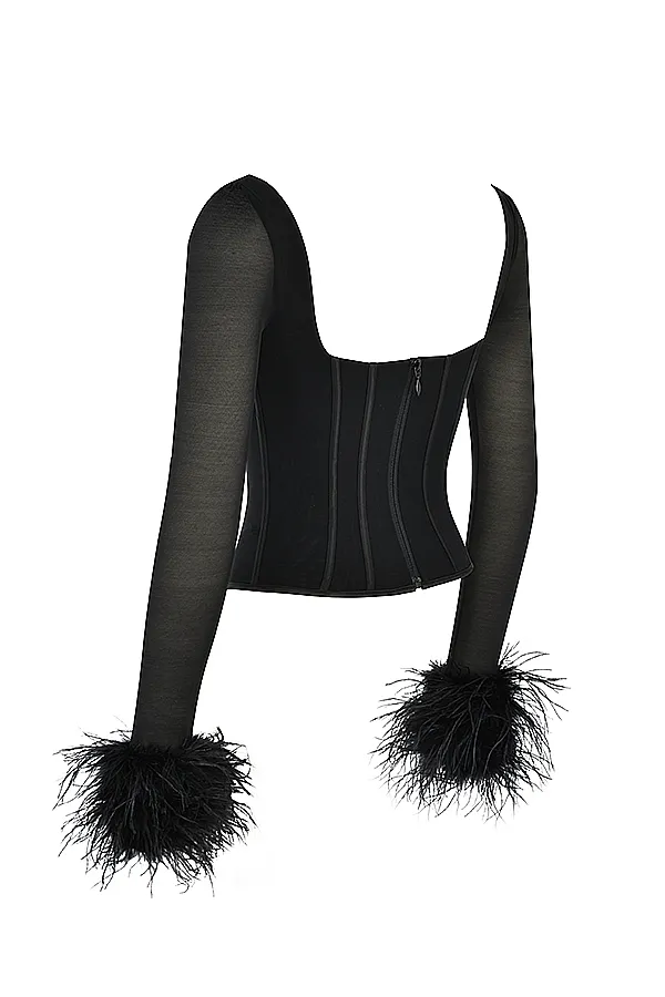 House Of CB StellaBlack Mesh Trimmed Corset 8211 SALE Black Women Corsets