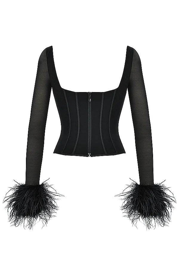 House Of CB StellaBlack Mesh Trimmed Corset 8211 SALE Black Women Corsets