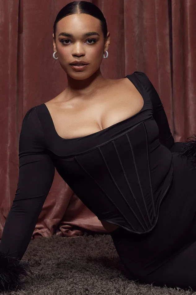 House Of CB StellaBlack Mesh Trimmed Corset 8211 SALE Black Women Corsets