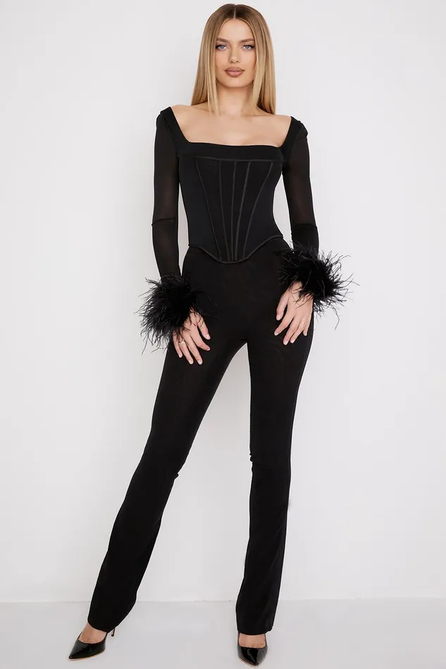 House Of CB StellaBlack Mesh Trimmed Corset 8211 SALE Black Women Corsets