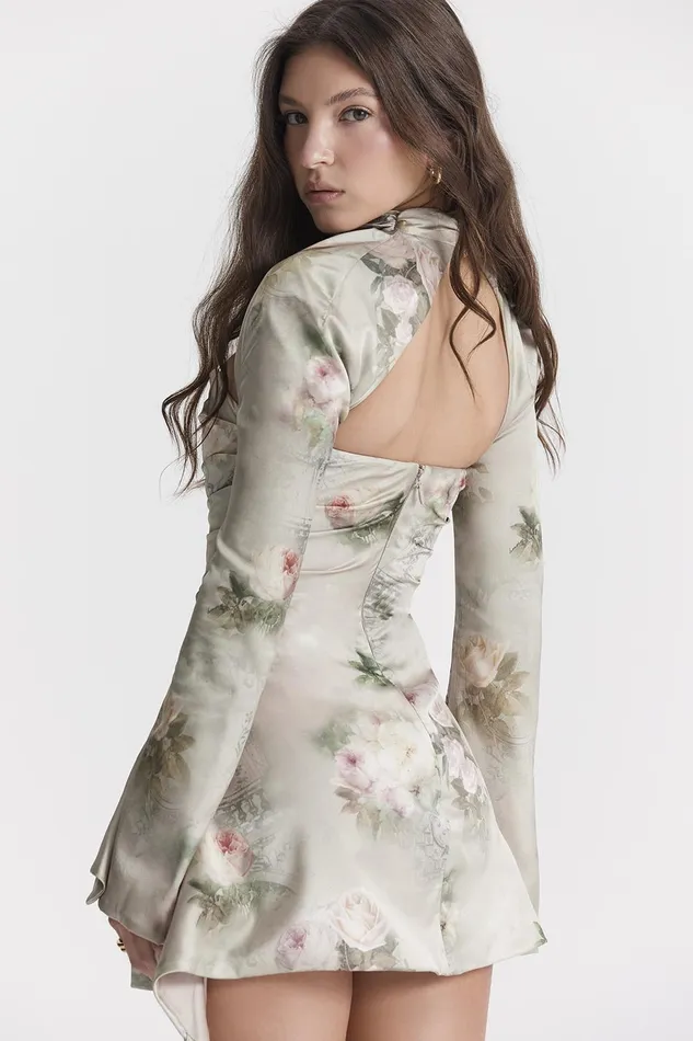 House Of CB ToiraVintage Floral Draped Corset Dress Vintage Women Corset Dresses