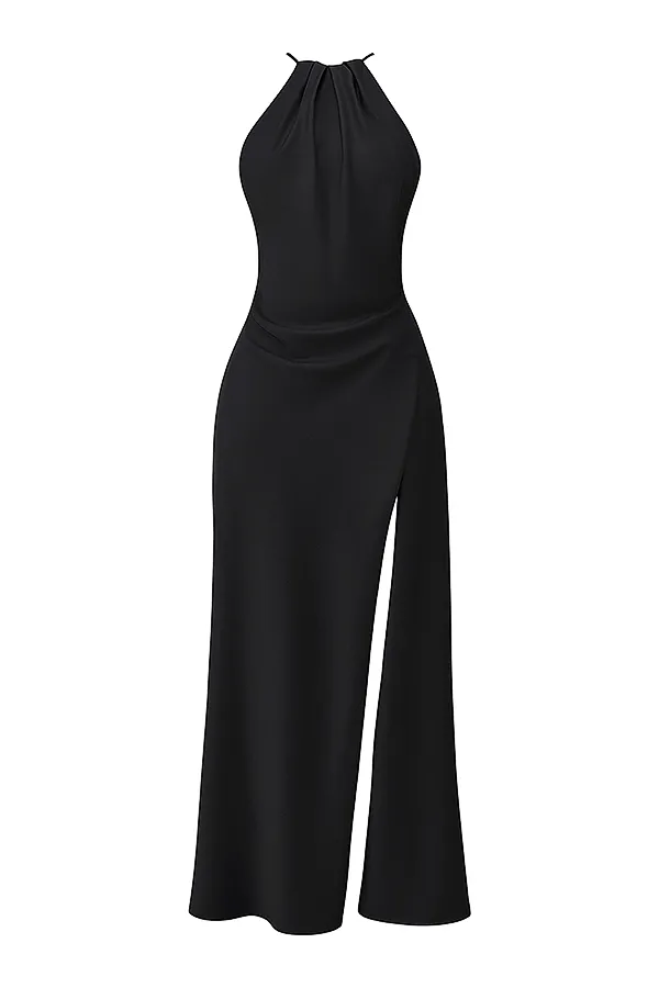 House Of CB ZanabBlack Thigh Slit Maxi Dress Black Women Maxi Dresses