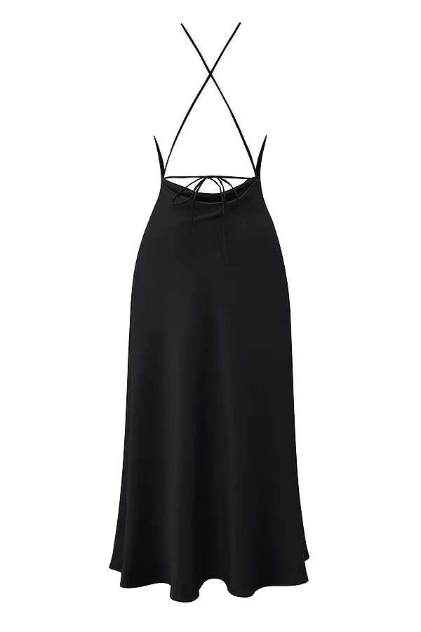 House Of CB ZanabBlack Thigh Slit Maxi Dress Black Women Maxi Dresses