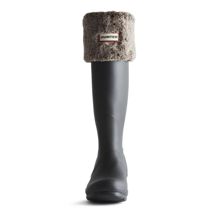Hunter Boots Unisex Faux Fur Tall Boot Sock Beige Women Socks and Accessories