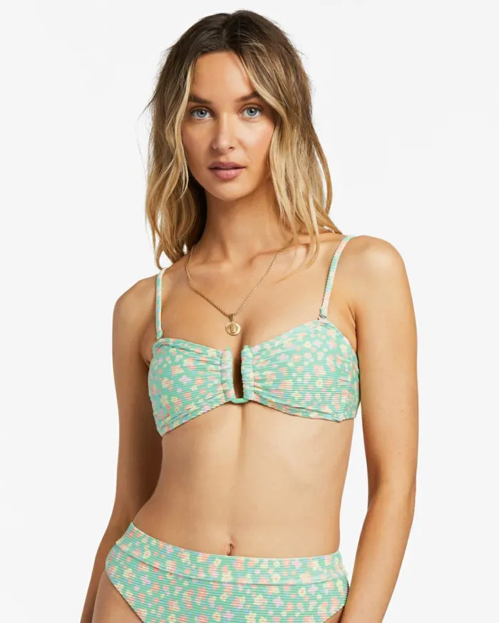 I Sea You Tanlines Bandeau Bikini Top Spearmint Women Billabong Bikinis