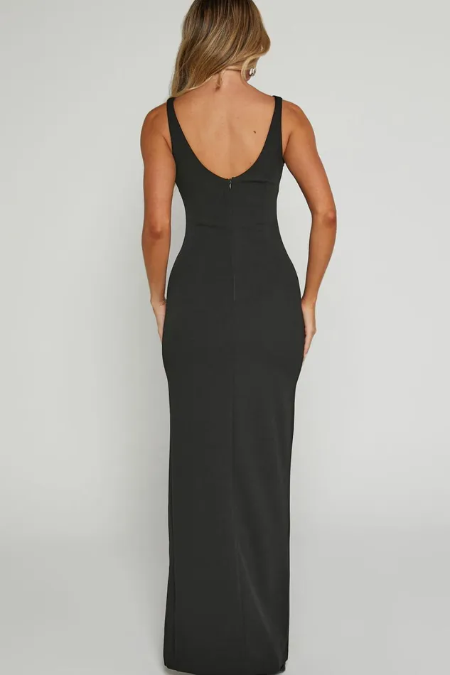 Indi Midi Dress 8211 Boat Neck Bodycon Dress In Black Women Showpo Curve Clothes