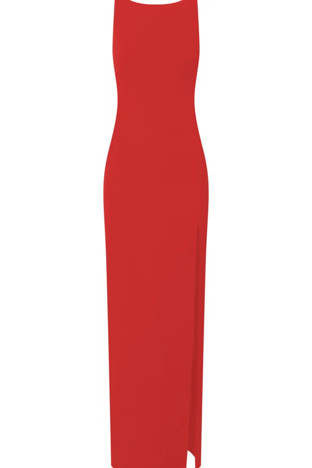 Indi Midi Dress 8211 Boat Neck Bodycon Dress In Red Women Showpo Dresses