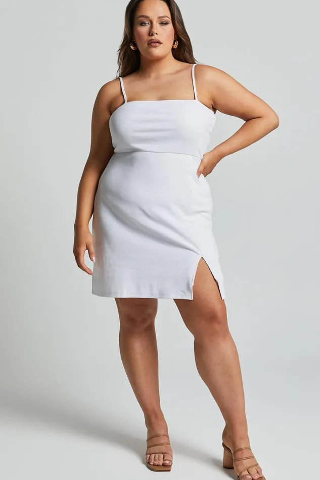 Island Babe Mini Dress 8211 Strappy Bodycon Dress In White Women Showpo Basics
