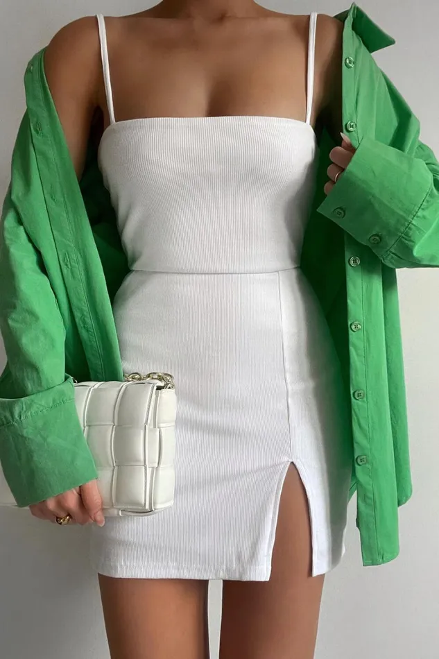 Island Babe Mini Dress 8211 Strappy Bodycon Dress In White Women Showpo Basics