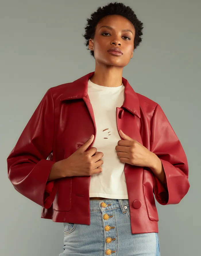 Jackets and Coats Women Cynthia Rowley Vegan Leather Jacket