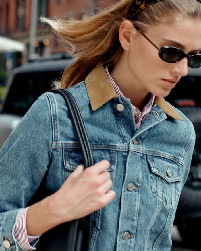 Jackets Women Sporty and Rich Denim Jacket 8211 Medium Blue