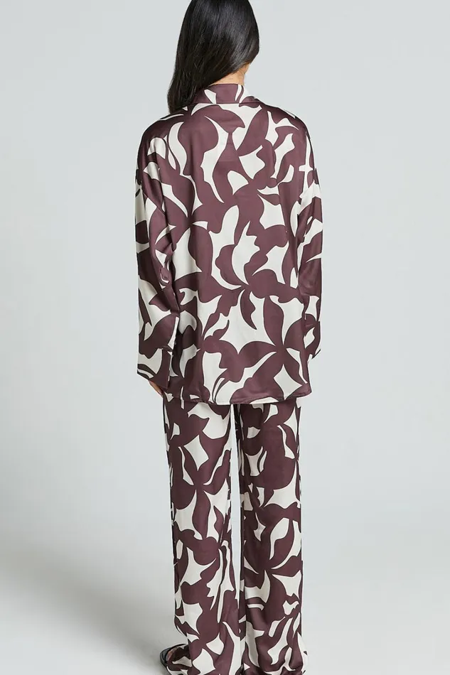Janissa Pants 8211 High Waisted Wide Leg Pants In Brown Floral Women Showpo Curve Clothes