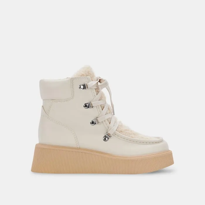 Jasmin Boots Ivory Leather Women Dolce Vita Boots and Booties