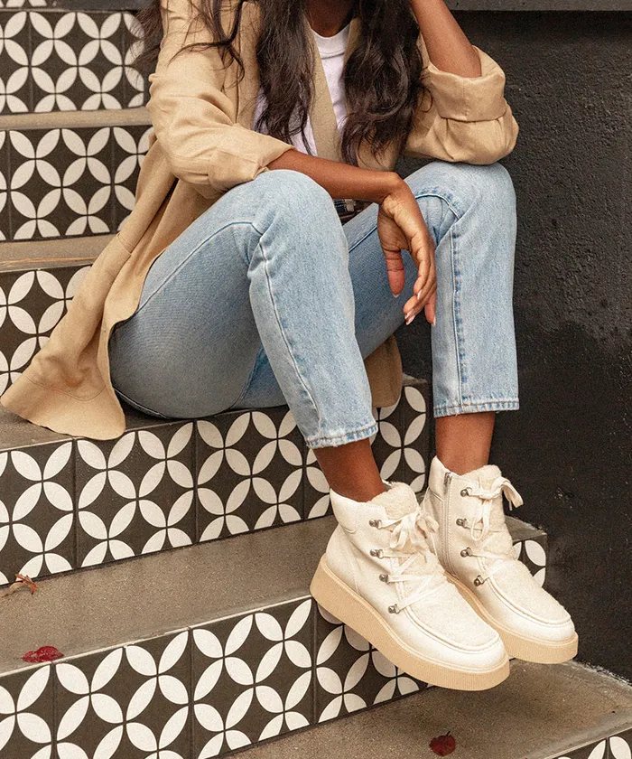 Jasmin Boots Ivory Leather Women Dolce Vita Boots and Booties