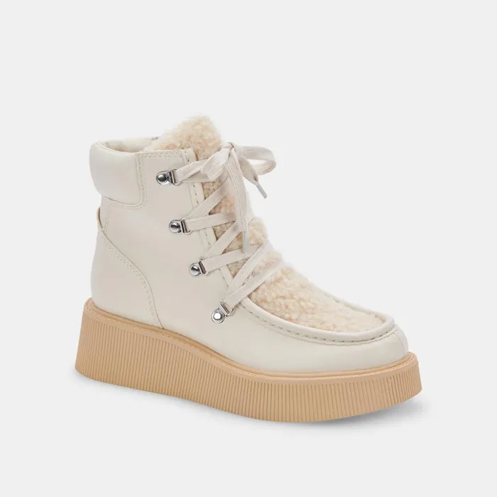 Jasmin Boots Ivory Leather Women Dolce Vita Boots and Booties