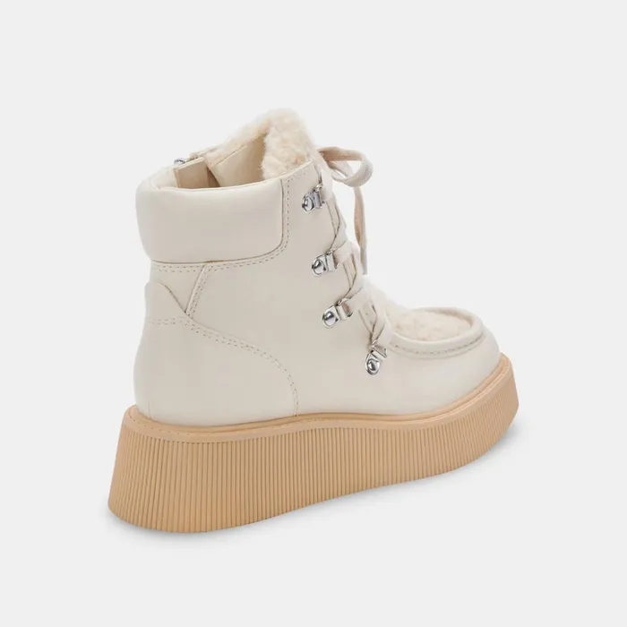 Jasmin Boots Ivory Leather Women Dolce Vita Boots and Booties