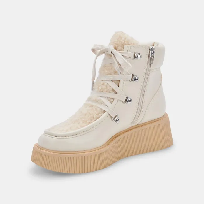 Jasmin Boots Ivory Leather Women Dolce Vita Boots and Booties