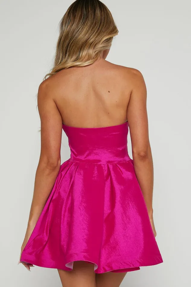 Jayde Mini Dress 8211 Strapless Sweetheart Fit And Flare Dress In Magenta Women Showpo Curve Clothes