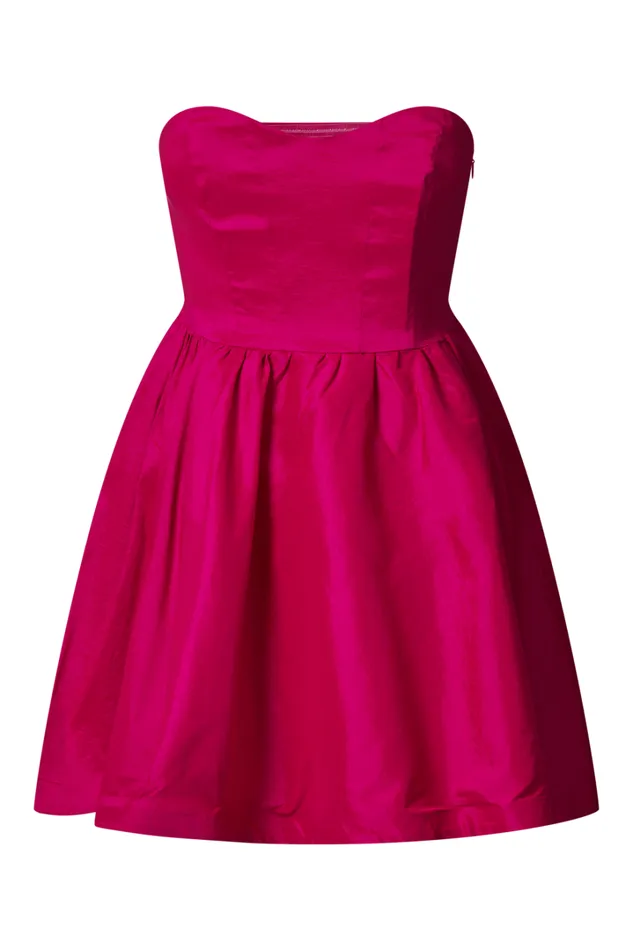 Jayde Mini Dress 8211 Strapless Sweetheart Fit And Flare Dress In Magenta Women Showpo Curve Clothes