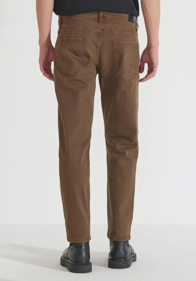Jeans Men Antony Morato Argon Slim Fit Ankle Length Jeans In Vintage Coloured Denim Dark Tobacco Jeans Men Antony Morato Argon Slim Fit Ankle Length Jeans In Vintage Coloured Denim Dark Tobacco