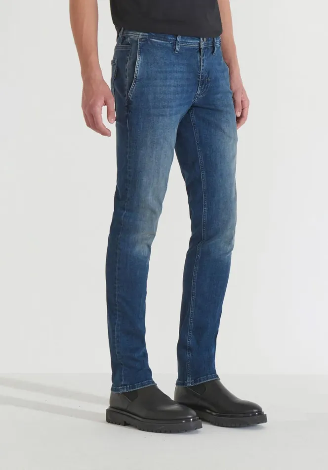 Jeans Men Antony Morato Mason Skinny Fit Jeans In Power Stretch Blue Denim Light Blue