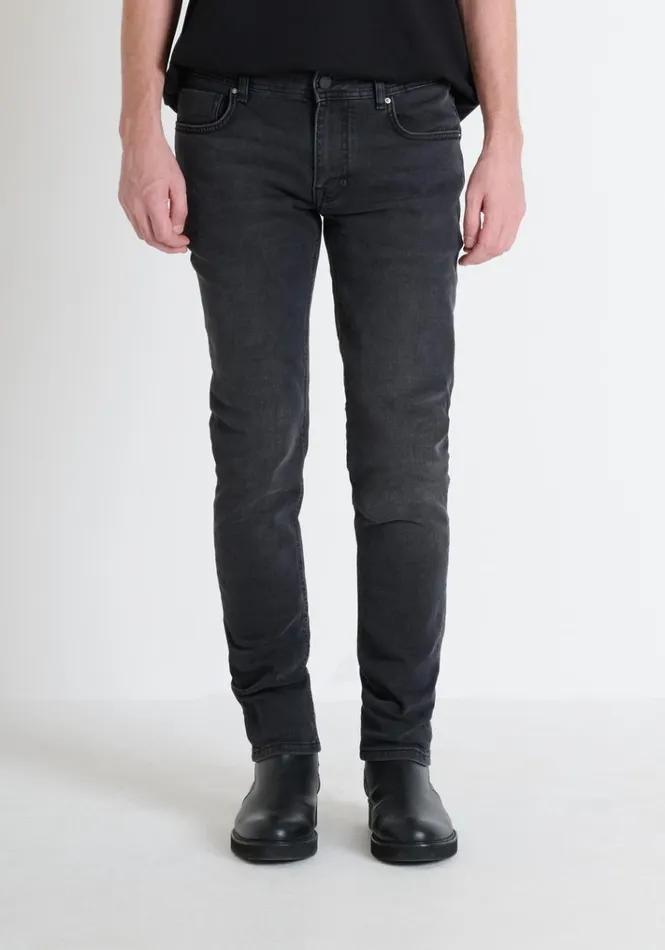 Jeans Men Antony Morato Ozzy Tapered Fit Iconic Jeans In Black Stretch Denim Black