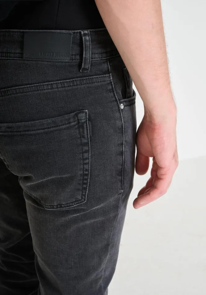 Jeans Men Antony Morato Ozzy Tapered Fit Iconic Jeans In Black Stretch Denim Black Jeans Men Antony Morato Ozzy Tapered Fit Iconic Jeans In Black Stretch Denim Black