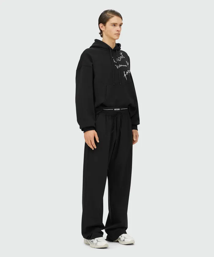 Jersey Sweatshirt With 034I Don039t Wanna Live Forever034 Embroidery Men MSGM Hoodies And Sweatshirts