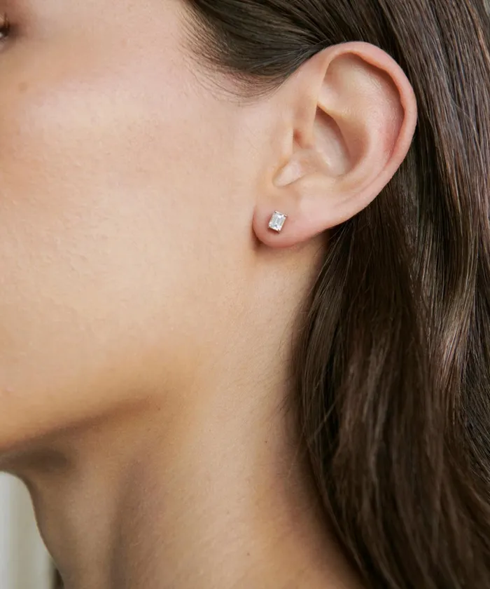 Jewelry Women Jenni Kayne Ivy Emerald Cut Studs White Gold