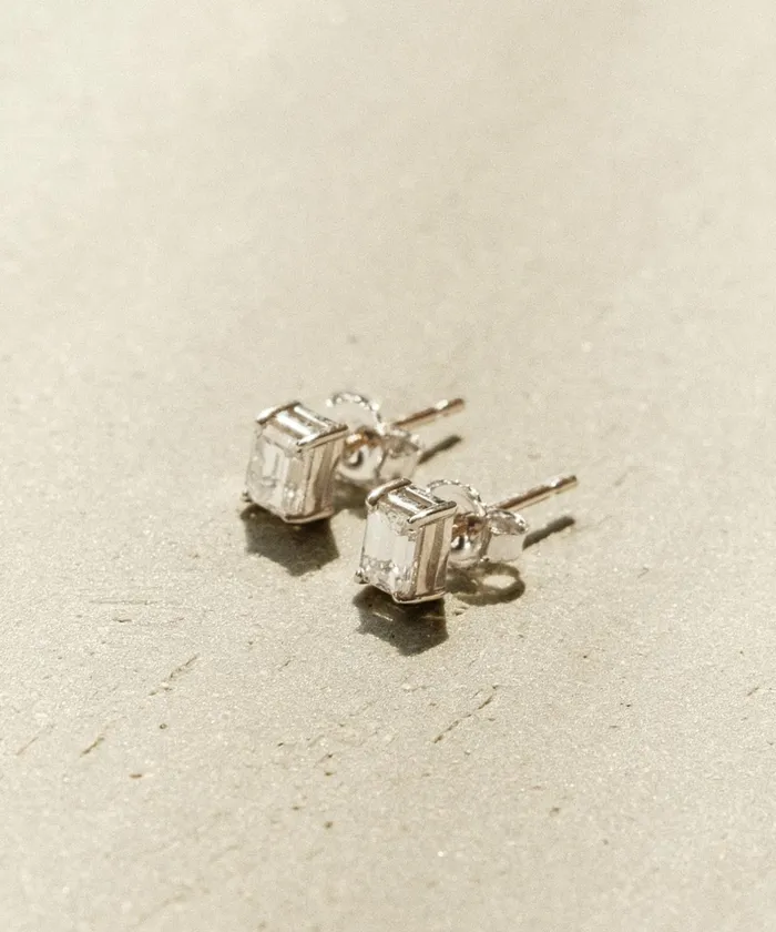 Jewelry Women Jenni Kayne Ivy Emerald Cut Studs White Gold