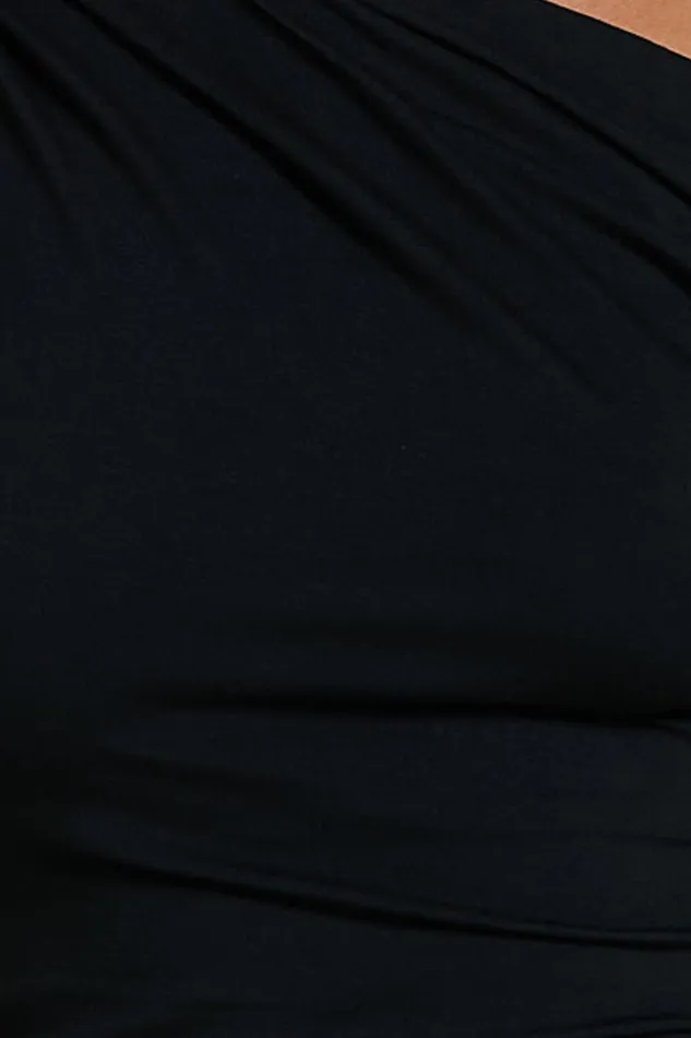 Jialeen Top 8211 Off Shoulder Twist Asymmetrical Sleeve Top In Black Women Showpo Tops