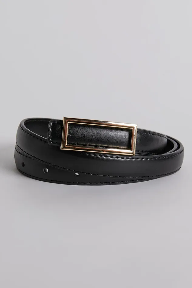 Karter Square Buckle Belt In Black Women Showpo Belts