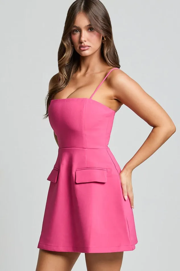 Katia Mini Dress 8211 Strappy Corset A Line Dress In Pink Women Showpo Dresses