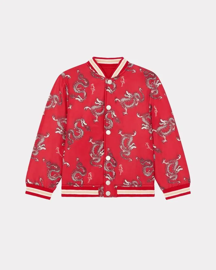Kenzo Jackets And Coats Kids Year Of The Dragon039 Embroidered Reversible Jacket Medium Red
