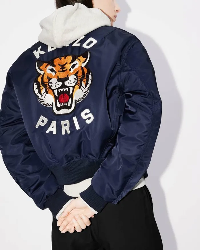 Kenzo Jackets And Coats Women Lucky Tiger039 Bomber Jacket Midnight Blue