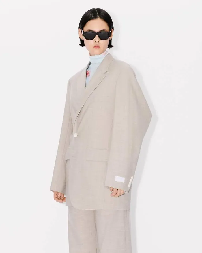 Kenzo Jackets And Coats Women Oversized Tailored Jacket Misty Grey