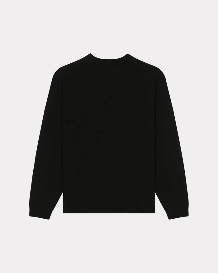 Kenzo Knitwear Men 039Boke Flower039 Embroidered Jumper Black