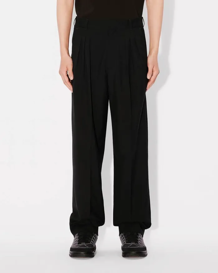 Kenzo Pants And Shorts Men Pleated Tailored Pants Black