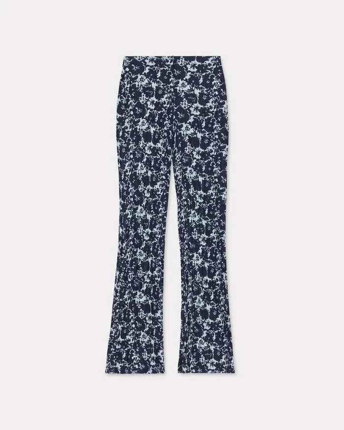 Kenzo Pants And Shorts Women Flower Camo039 Pants Midnight Blue