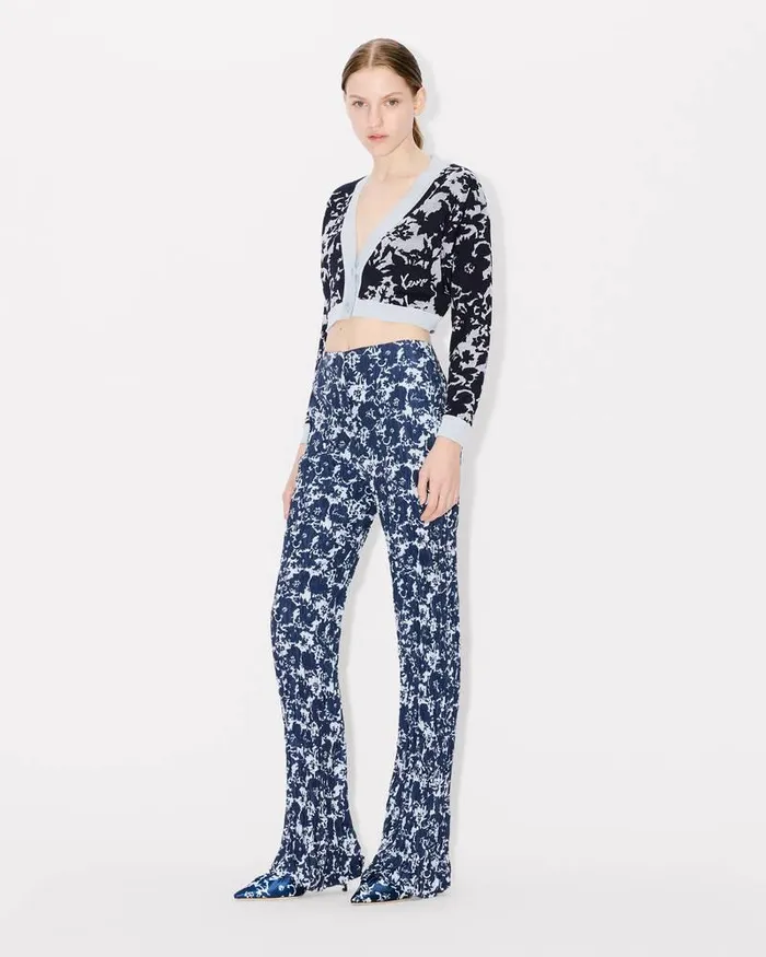 Kenzo Pants And Shorts Women Flower Camo039 Pants Midnight Blue