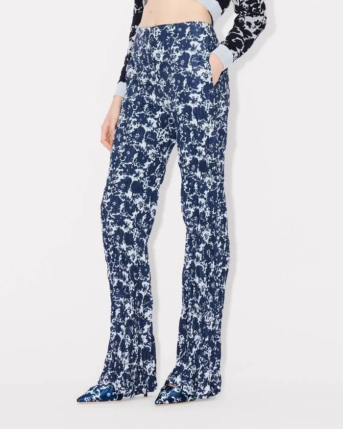 Kenzo Pants And Shorts Women Flower Camo039 Pants Midnight Blue