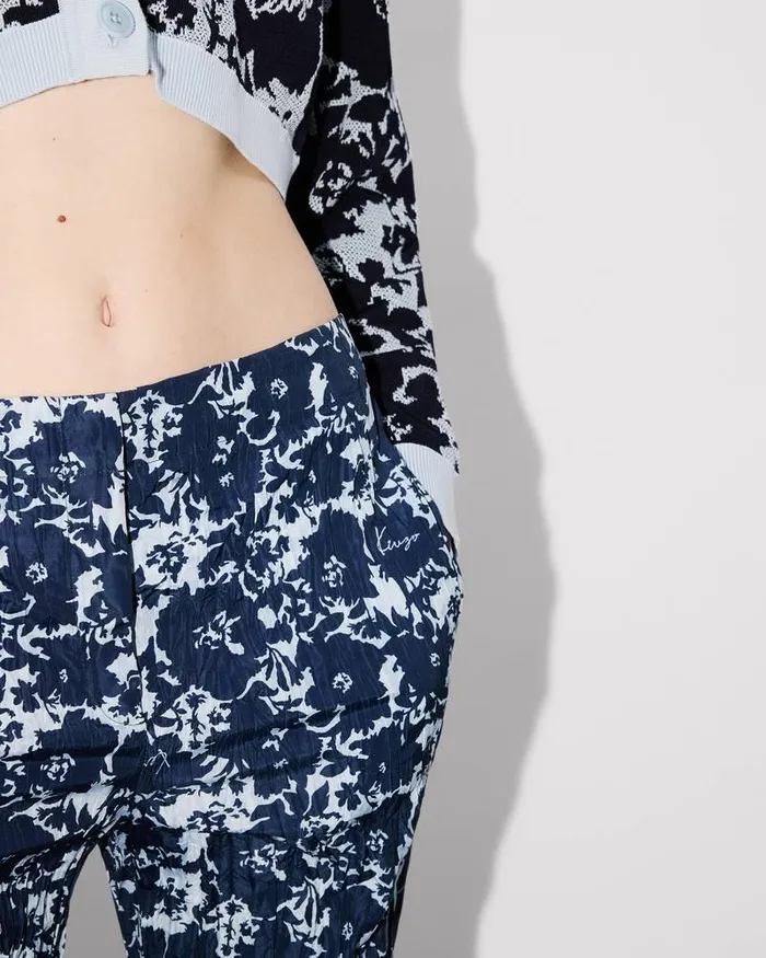 Kenzo Pants And Shorts Women Flower Camo039 Pants Midnight Blue