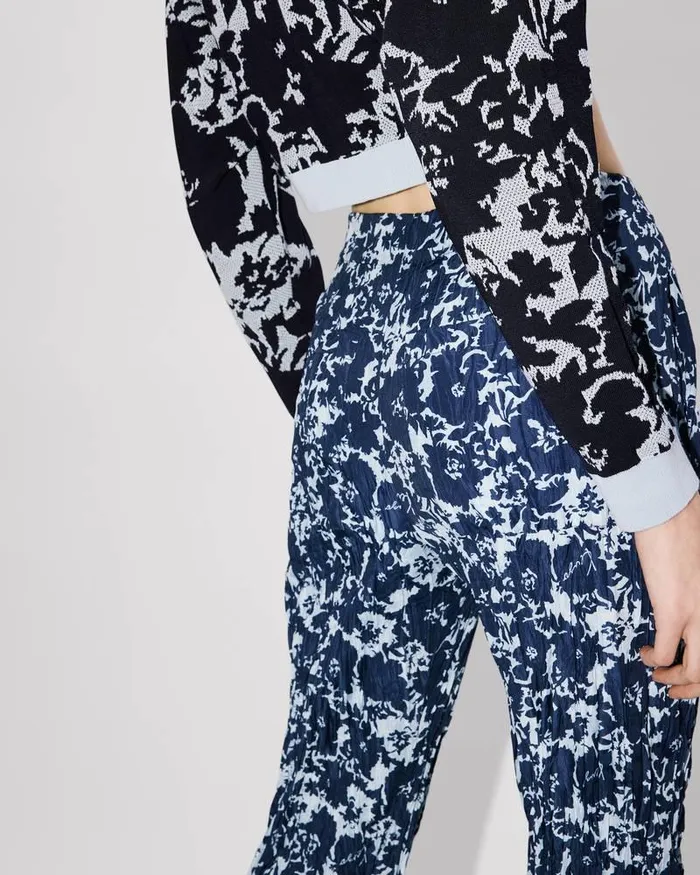 Kenzo Pants And Shorts Women Flower Camo039 Pants Midnight Blue
