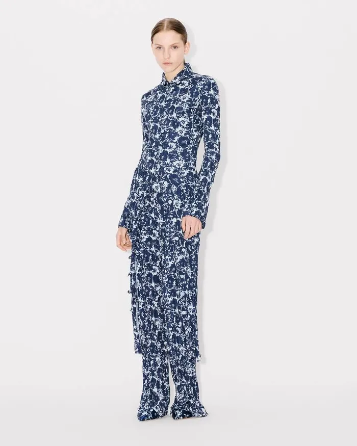 Kenzo Pants And Shorts Women Flower Camo039 Pants Midnight Blue