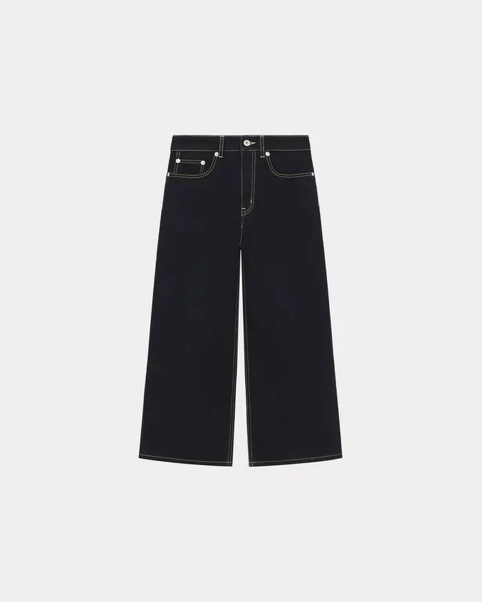 Kenzo Pants And Shorts Women SUMIRE Cropped Jeans Rinse Black Denim